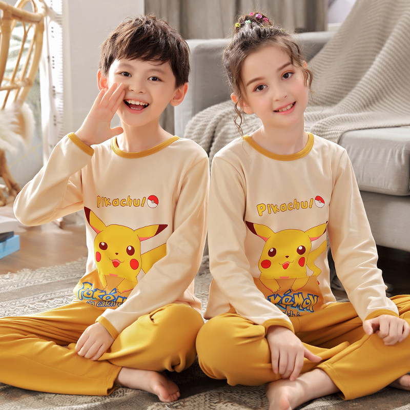 Boy's pyjamas CUHK Scout students pure cotton long sleeves Spring and autumn cartoon children's children's home Suits Girl Suits