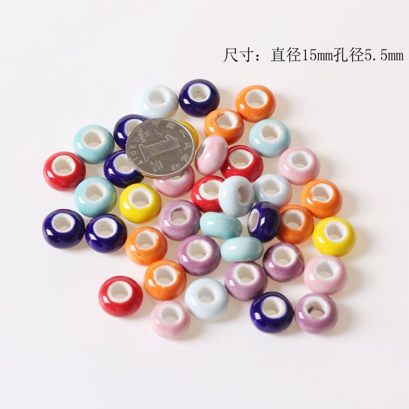 DIY Jewelry Accessories Ceramic Beads Loose Beads Bracelet Necklace Jewelry Weaving Materials Large Hole Students