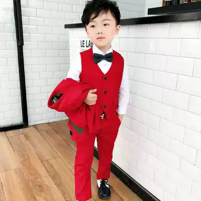Boy suit suit suit children's new male flower girl dress costume middle-aged boy suit three-piece Piano