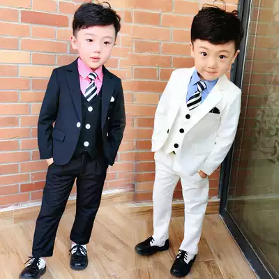 Autumn children's suit male handsome boy small suit suit suit Flower Boy small dress three-piece suit