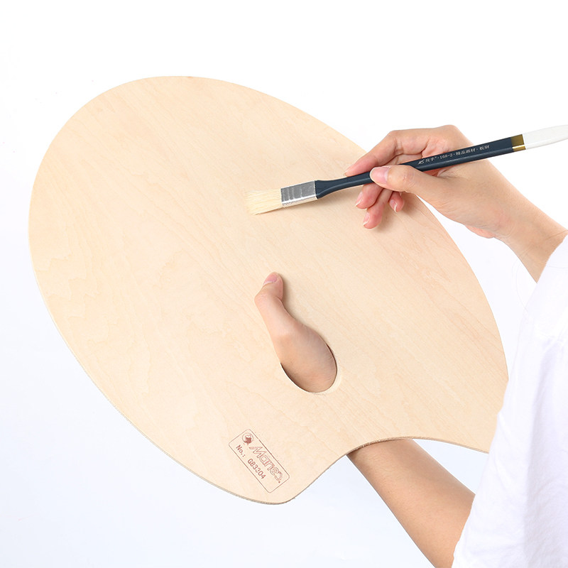 Mali Wood Oil Painting Palette Holding Professional Propylene Water Powder Paint Color Student with a color palette G83303