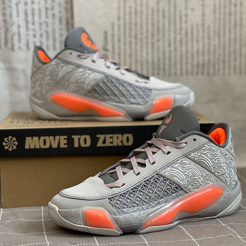 Nike Air Jordan 38 Men's Practical Low-Top Shock-Absorbing Air-Cushion Basketball Shoes Fz4161-002 Nike Air Jordan 38 Men's Practical Low-Top Shock-Absorbing Air-Cushion Basketball Shoes Fz4161-002