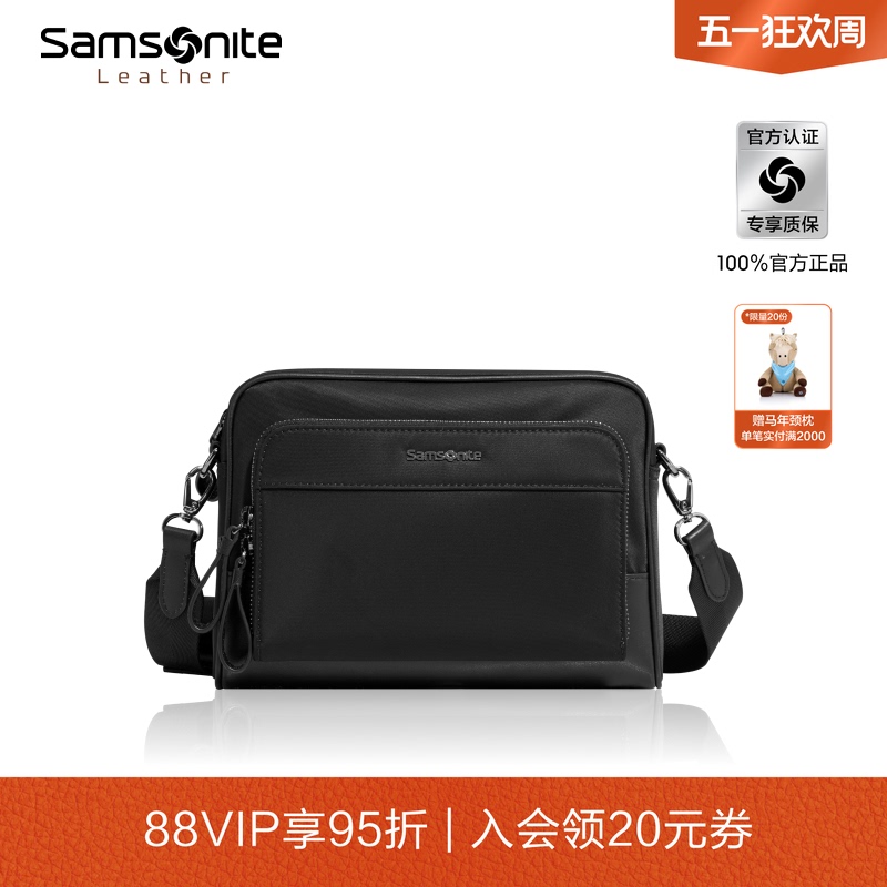 520 Gift Samsonite Shoulder Bag Men's Fashionable Business Crossbody Bag Multi-Functional Messenger Bag Portable Shoulder Bag To0