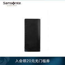  Samsonite mens long wallet business youth leather wallet anti-theft credit card bag Simple large-capacity portable hand-in-hand bag
