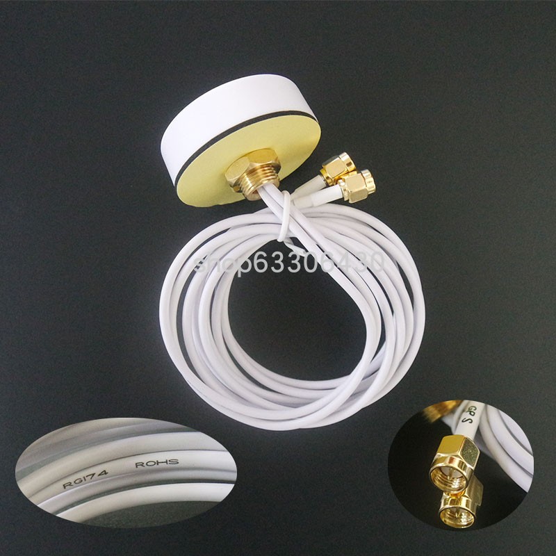 On-board white GPS GSM GPRS two-in-one combined antenna (stud type) enclosure antenna SMA head 1 m 