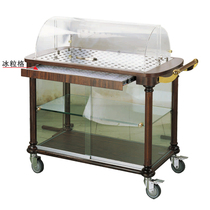 Ice field cold dish car stewed vegetable display cabinet refrigerated commercial horizontal frozen double temperature cold food cart duck neck cooked food fresh-keeping Cabinet