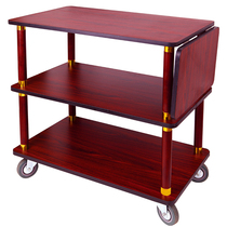 Stackable Cabinet service car single two-way flap wooden hotel restaurant hand push delivery dining car KTV wine cart