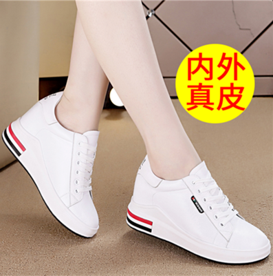 Spring Summer Single Shoes Warm Women Shoes Inside Heightening Women Shoes Fashion Little White Shoes Women's Slim Real Leather Sport Casual Shoes Comfort