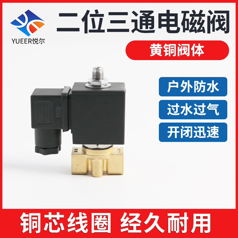 Often closed outdoor waterproof two-tee brass stainless steel threaded electromagnetic water valve control switch 220V24V