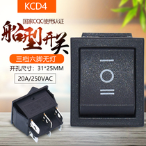  KCD4 Boat switch 3 block 6 feet BLACK lightless power button switch 16A ROCKER SWITCH 31*25MM