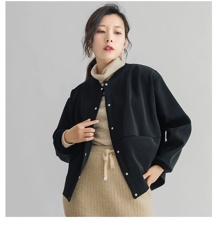 Áo khoác 2018 thu đông mới phong cách áo crop top ngắn khí chất cộng với áo khoác nhung đồng phục nữ mẫu áo dạ ngắn đẹp 2021