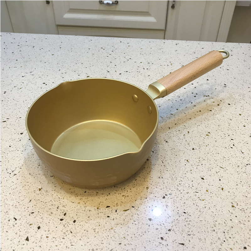 Japanese] 18cm20cm snow pan Japanese soup pan non-stick pan aluminum fast hand instant noodle pan fried small gold pan