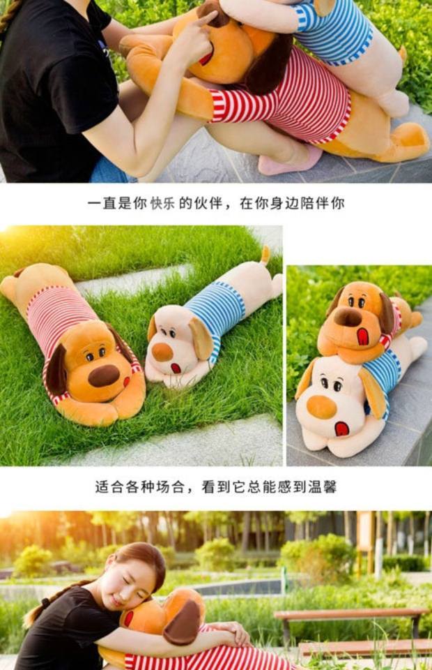 Hyena Gối Plush Toy Dog Doll Lớn Ngủ dài Gối Gối Dễ thương Ragdoll Chàng trai và Cô gái - Đồ chơi mềm quà sinh nhật 
