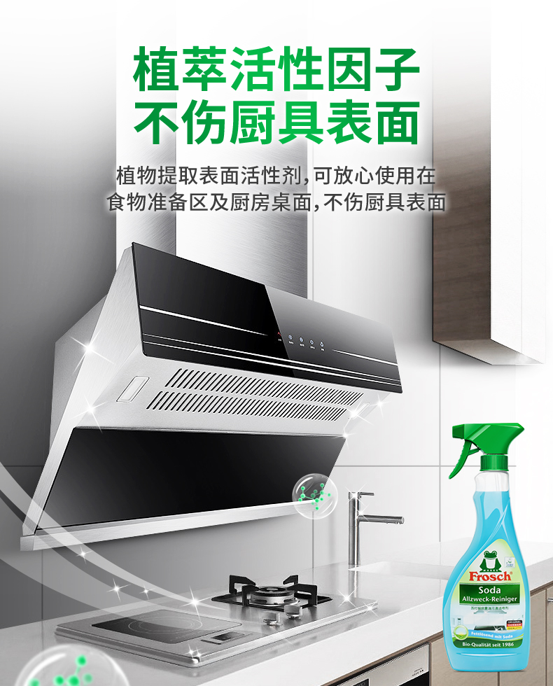 德国进口 菲洛施Frosch 抽油烟机油污清洗剂 500ml*3瓶 图8
