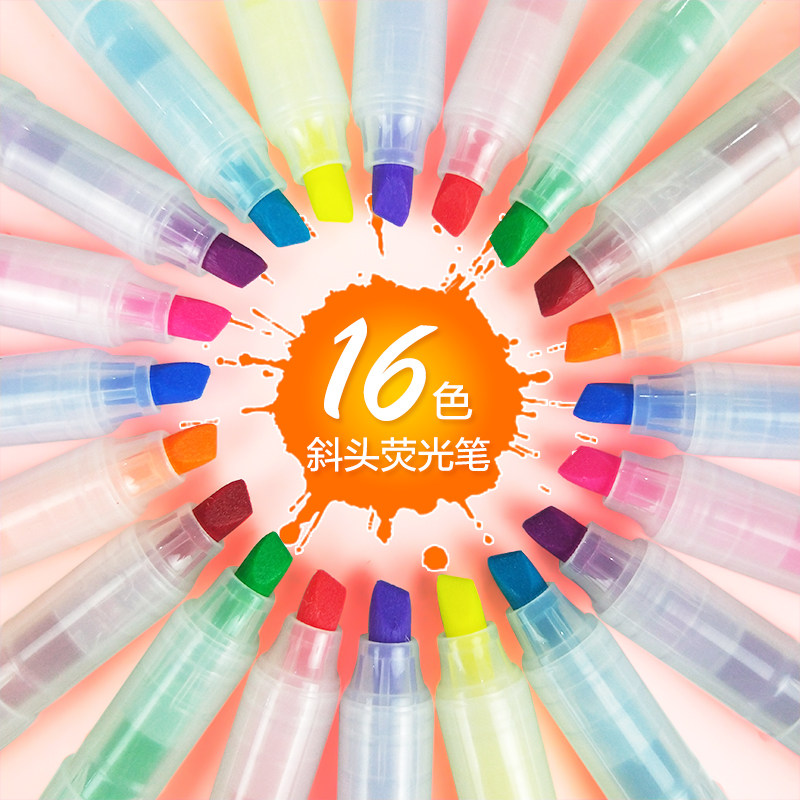 Snow Fluorescence Markup Pen Students with stationery candy Makalon Color StreamsLarge Capacity MarksPen Wide Head Slowhead Slowhead Slowhead Sky-colored Sky-colored Optional Students