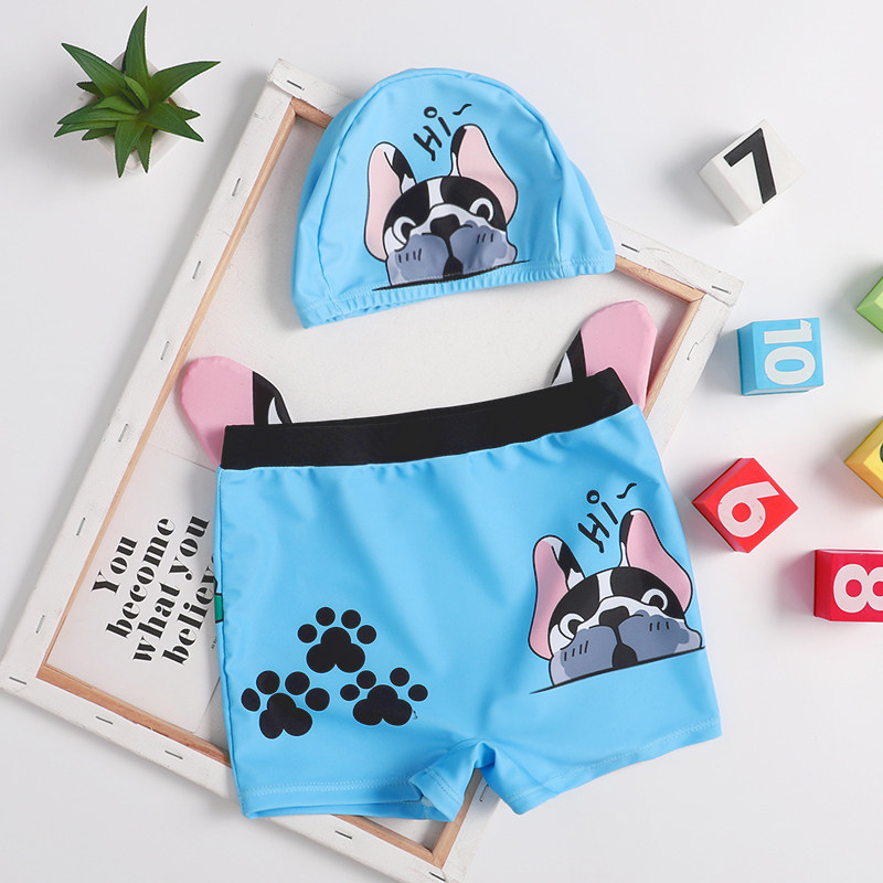 New Children Swimsuit Boy Boy Flat Corner Cartoon Pattern Swimsuit Pants Mid-Boy Swimsuit Beach Spa Swimsuit