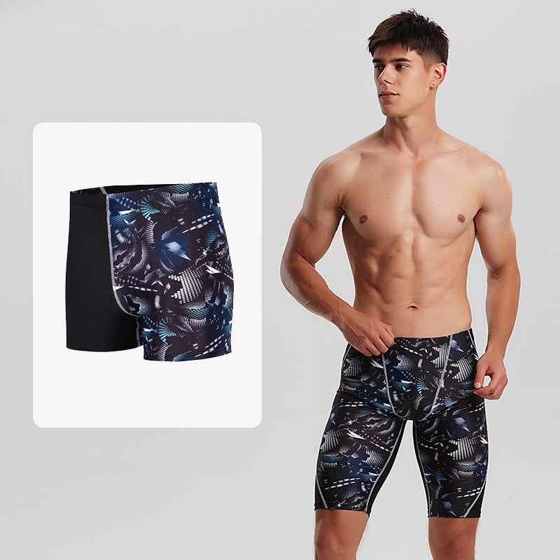 New men's professional swimming trunks tide brand personality five-point quick-drying breathable sports swimming trunks anti-embarrassing hot spring swimwear
