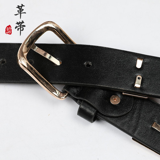Xia Xiaocheng Children's Hanfu Leather Belt, Boys' Ming-Style Yidai, Girls' Feiyu Suit, Tang Suit Round-Neck Robe, Metal Belt