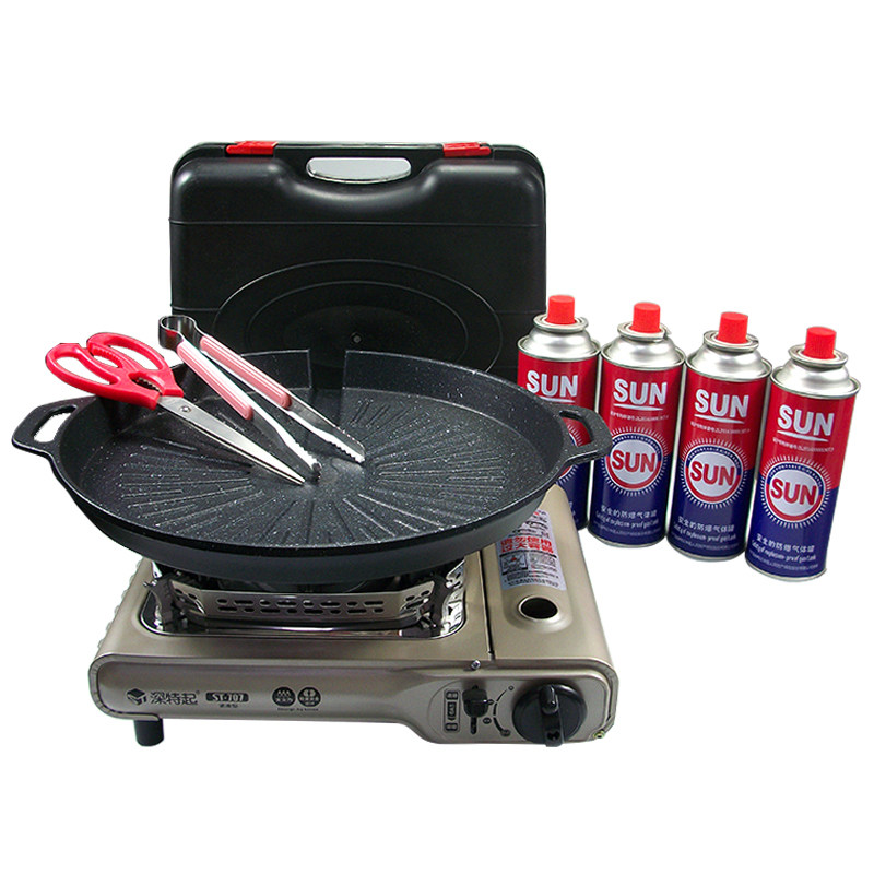 South Korea Cassette Furnace Barbecue Oven Hot Pot Stove Gas Furnace Portable Outdoor Cassette Stove Baking Pan Cut Jacket-Taobao