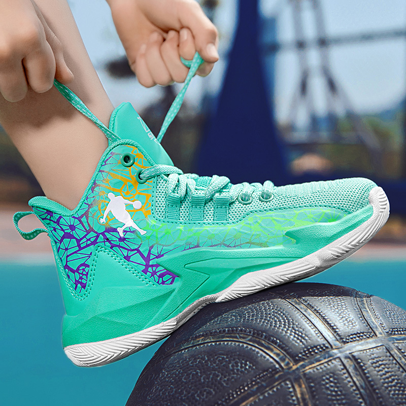 Basketball shoes children's summer mesh breathable training shoes concrete ground combat non-slip boys' sports shoes for primary school students