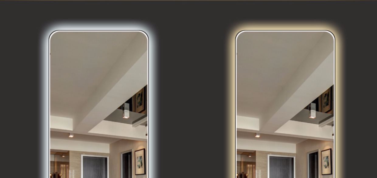 Yishare gương không khung đầy đủ với ánh sáng treo tường LED ánh sáng gương phù hợp gương gương phòng ngủ trang trí tường gương - Gương gương lớn