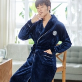 南极人 Демисезонная коралловая бархатная пижама, флисовый фланелевый демисезонный банный халат, зимний комплект, увеличенная толщина