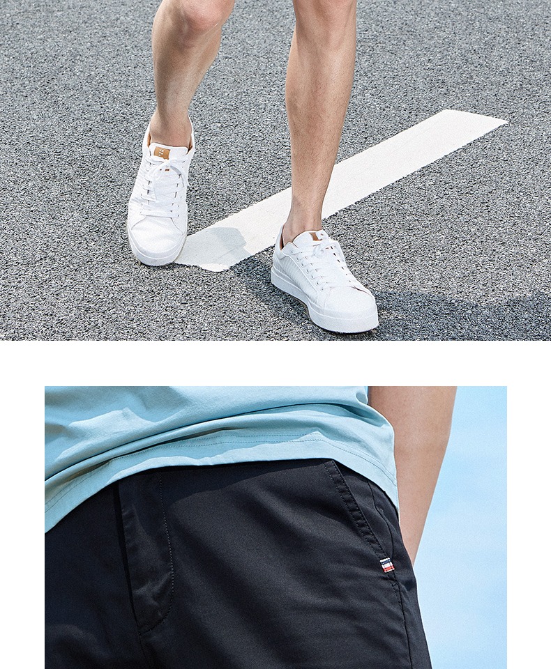 Bảy con sói quần short nam giản dị 2019 hè mới thẳng quần năm điểm trẻ trung phiên bản Hàn Quốc của quần màu rắn - Quần làm việc quần tây