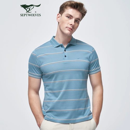 Septwolves, летняя футболка с коротким рукавом, шелковая хлопковая трендовая футболка polo, 2020