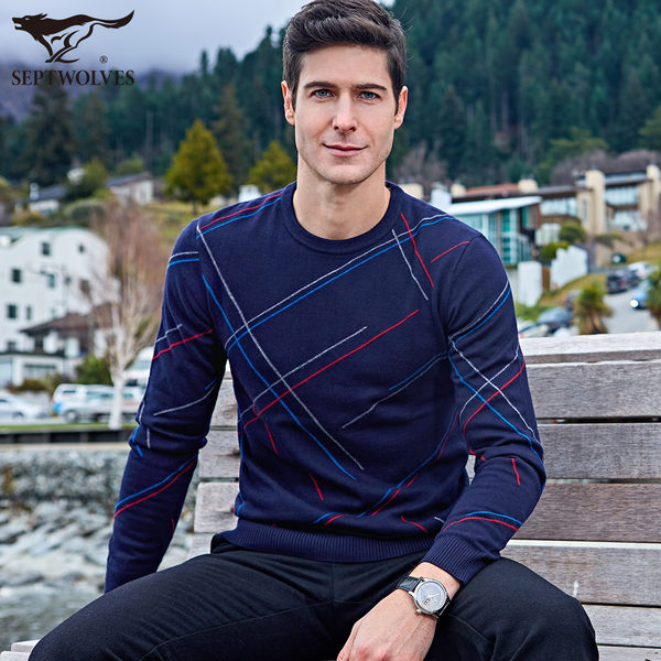 七匹狼 17年秋季新款 男式羊毛针织衫 优惠券折后￥199包邮（￥279-80）