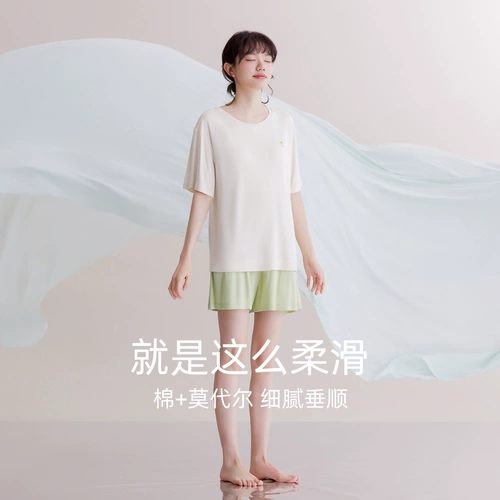 Топ с чашечками, летняя пижама, цветной комплект, короткий рукав