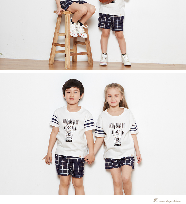 Phim hoạt hình trẻ em đồ ngủ nam cotton ngắn tay mùa hè cậu bé lớn boy girl bông cha mẹ và con mặc dịch vụ nhà đồ ngủ bộ đồ ngủ ngắn tay