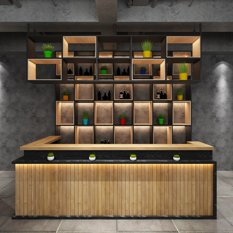 Retro Cashier Counter Corner Counter Corner Counter Clothing Shop Cafe Front Desk Reception Desk Bar Dining Room Bar Dining Room Table Customize