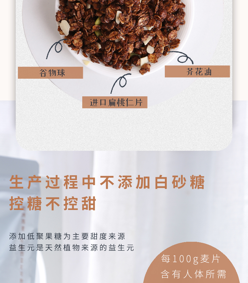 【拍一发二】巧克力可可燕麦脆600g