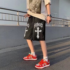 潮流时尚夏季牛仔短裤高街十字架短裤D019P26，男装牛仔裤，星座1116-2