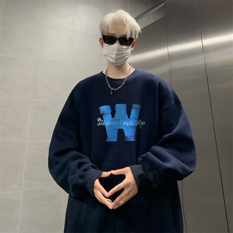 ！圆领卫衣男装港风长袖T恤男外套男WY237-特P23,男装T恤,电商B367