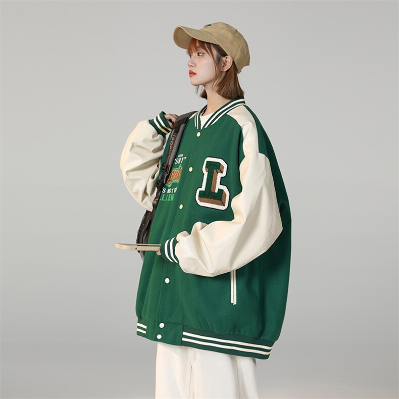 港风上衣夹克宽松落肩拼色棒球服外套JK710-P65,男装夹克,星座1204-3
