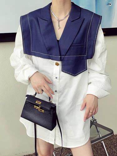 【现货】秋季新款高品质拼接衬衣，其它，1+9