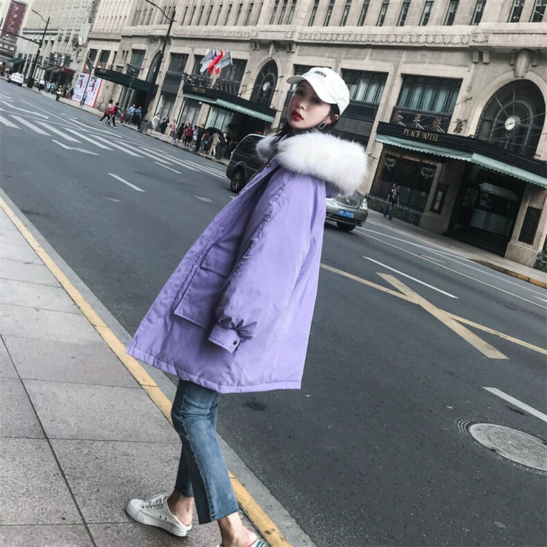 大货已出！冬季新款大毛领宽松工装棉服8505A-9960,女装棉衣/棉服,依依服饰