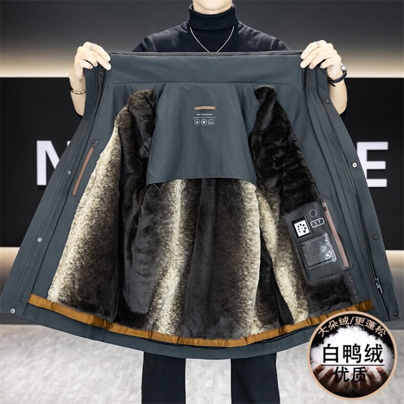 新标50白鸭绒可拆卸内胆男士连帽休闲商务羽绒外套Y9806-P198,女装短外套,星座310B-3