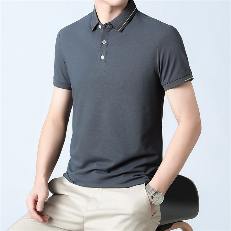 男装T恤短袖修身型商务绅士翻领2024年夏季男士polo衫BST2328-P40,男装Polo衫,星座1105-3