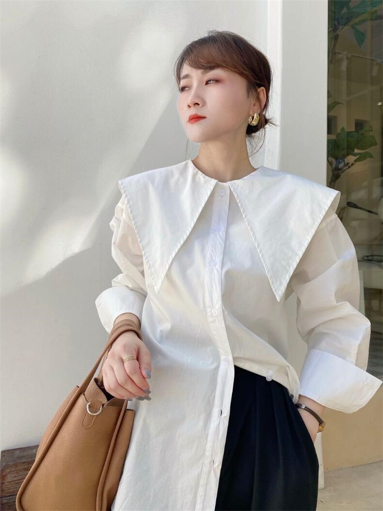 大翻领宽松衬衫，女装衬衫，Balance Studio