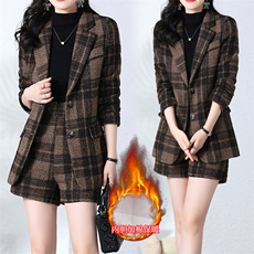 呢料现货秋冬季时尚简约大方气质优雅收腰显瘦休闲百搭潮流两件套，女装套装/套裙，然然