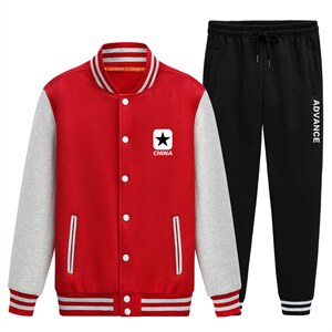 2025秋季新款棒球服运动套装情侣班服套装XZ102A-4-Q8632-P95图片