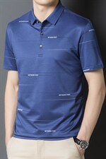 条纹短袖T恤男爸爸夏装翻领上衣夏季中年男士商务休闲百搭体恤衫，男装T恤，电商B212（原钱塘6029）