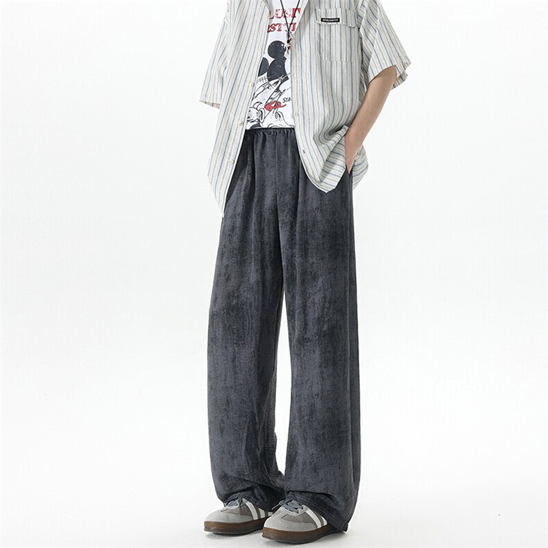 8XL-M冰丝棉麻阔腿裤男防晒凉凉裤垂感直筒休闲扎染山本裤K9138,男装休闲裤,电商D206-1