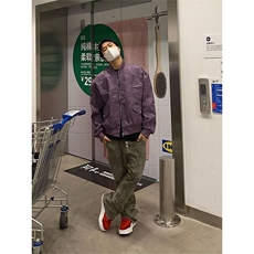 小众高级感美式街头复古拉链口袋麂皮夹克男女同款外套FJK223，男装夹克，星座208-5