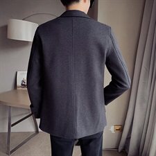 秋冬新款呢料呢子大衣无头风纯色纯色外套A328-20382-P115，男装毛呢大衣，星座406