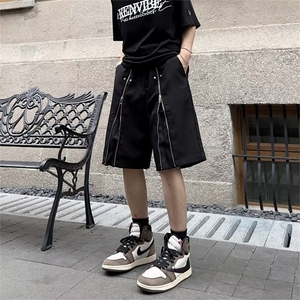 夏季拉链短裤男直筒潮牌运动高街青少年休闲百搭ZA15P38图片