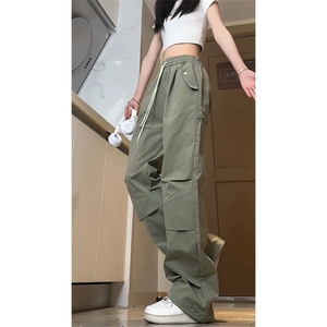 休闲裤抖音直播高品质美式高街冰丝裤现货供应C323-1-7707-P40图片