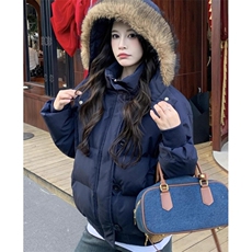 大毛领棉服女冬季新款加厚保暖短款显瘦连帽外套M206，男装棉衣，星座1116A（原606A-3）